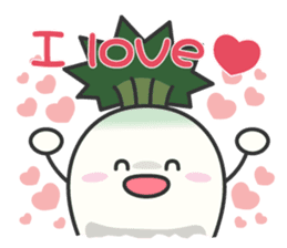 Cute Japanese radish English sticker #7736732