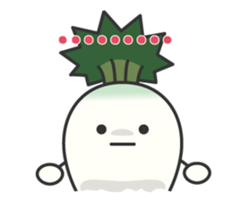 Cute Japanese radish English sticker #7736733