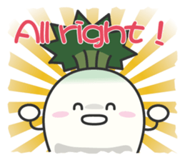 Cute Japanese radish English sticker #7736735