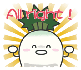 Cute Japanese radish English sticker #7736735