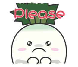 Cute Japanese radish English sticker #7736740