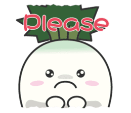 Cute Japanese radish English sticker #7736740