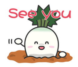 Cute Japanese radish English sticker #7736747