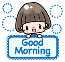 Cute girl with bobbed hair (Japanese) sticker #7736909