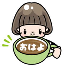 Cute girl with bobbed hair (Japanese) sticker #7736910