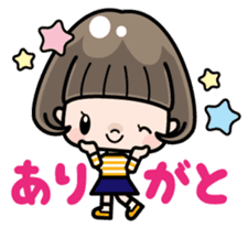 Cute girl with bobbed hair (Japanese) sticker #7736912