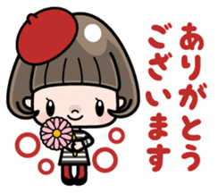 Cute girl with bobbed hair (Japanese) sticker #7736914
