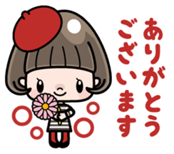 Cute girl with bobbed hair (Japanese) sticker #7736914