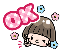 Cute girl with bobbed hair (Japanese) sticker #7736916