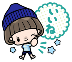 Cute girl with bobbed hair (Japanese) sticker #7736919