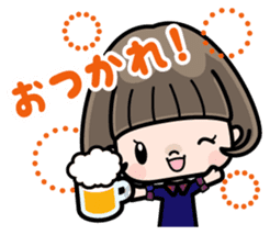 Cute girl with bobbed hair (Japanese) sticker #7736926