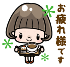 Cute girl with bobbed hair (Japanese) sticker #7736927