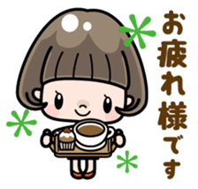 Cute girl with bobbed hair (Japanese) sticker #7736927