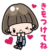 Cute girl with bobbed hair (Japanese) sticker #7736929