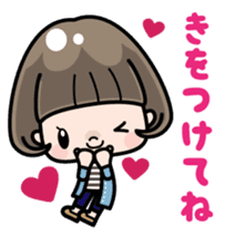 Cute girl with bobbed hair (Japanese) sticker #7736929