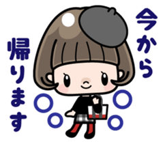 Cute girl with bobbed hair (Japanese) sticker #7736930