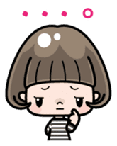 Cute girl with bobbed hair (Japanese) sticker #7736937