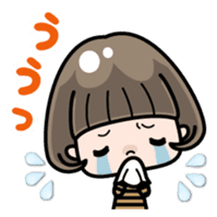 Cute girl with bobbed hair (Japanese) sticker #7736938