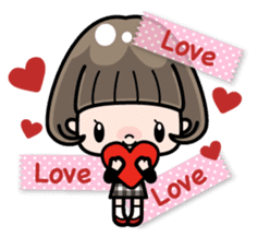 Cute girl with bobbed hair (Japanese) sticker #7736941
