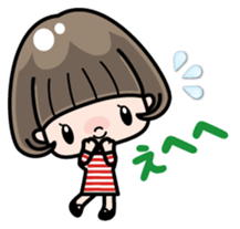 Cute girl with bobbed hair (Japanese) sticker #7736942