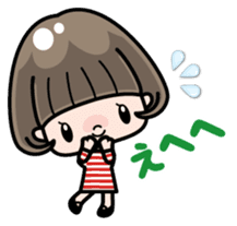 Cute girl with bobbed hair (Japanese) sticker #7736942