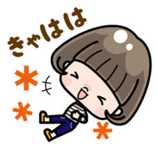 Cute girl with bobbed hair (Japanese) sticker #7736943