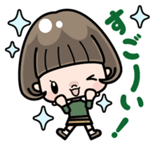 Cute girl with bobbed hair (Japanese) sticker #7736944