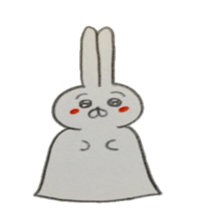 Bunny stamp of white rabbit sticker #7739869