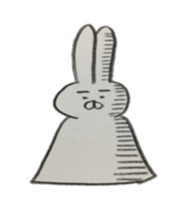 Bunny stamp of white rabbit sticker #7739872
