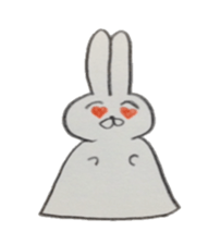 Bunny stamp of white rabbit sticker #7739873
