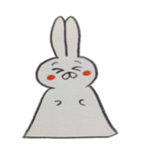 Bunny stamp of white rabbit sticker #7739874