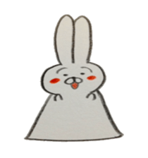 Bunny stamp of white rabbit sticker #7739875