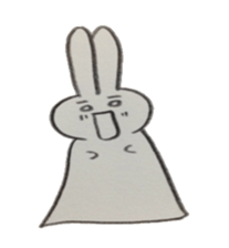 Bunny stamp of white rabbit sticker #7739877