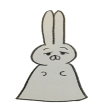 Bunny stamp of white rabbit sticker #7739878