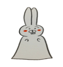 Bunny stamp of white rabbit sticker #7739879