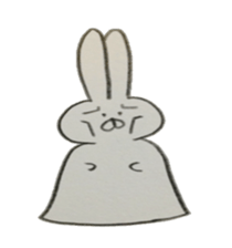 Bunny stamp of white rabbit sticker #7739880