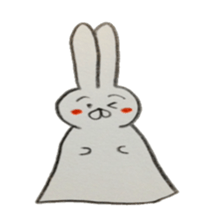 Bunny stamp of white rabbit sticker #7739881