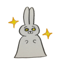 Bunny stamp of white rabbit sticker #7739882