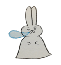 Bunny stamp of white rabbit sticker #7739883
