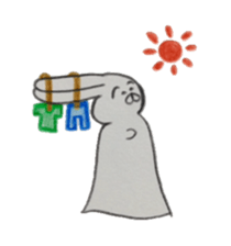 Bunny stamp of white rabbit sticker #7739884