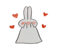 Bunny stamp of white rabbit sticker #7739885