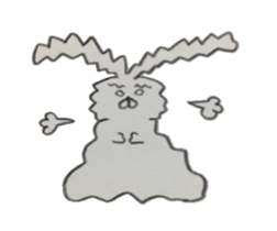 Bunny stamp of white rabbit sticker #7739886