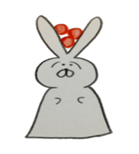Bunny stamp of white rabbit sticker #7739888
