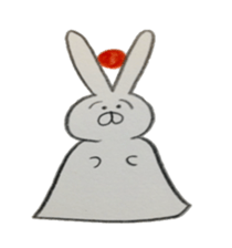 Bunny stamp of white rabbit sticker #7739889