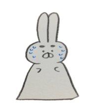 Bunny stamp of white rabbit sticker #7739890