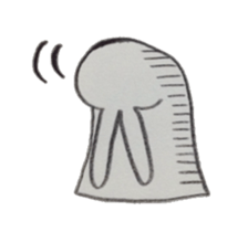 Bunny stamp of white rabbit sticker #7739891