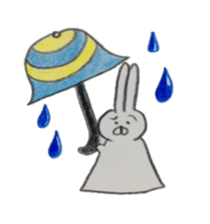 Bunny stamp of white rabbit sticker #7739892