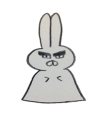 Bunny stamp of white rabbit sticker #7739893