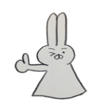 Bunny stamp of white rabbit sticker #7739894