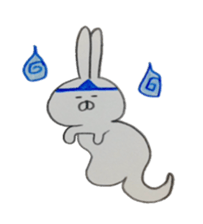 Bunny stamp of white rabbit sticker #7739897